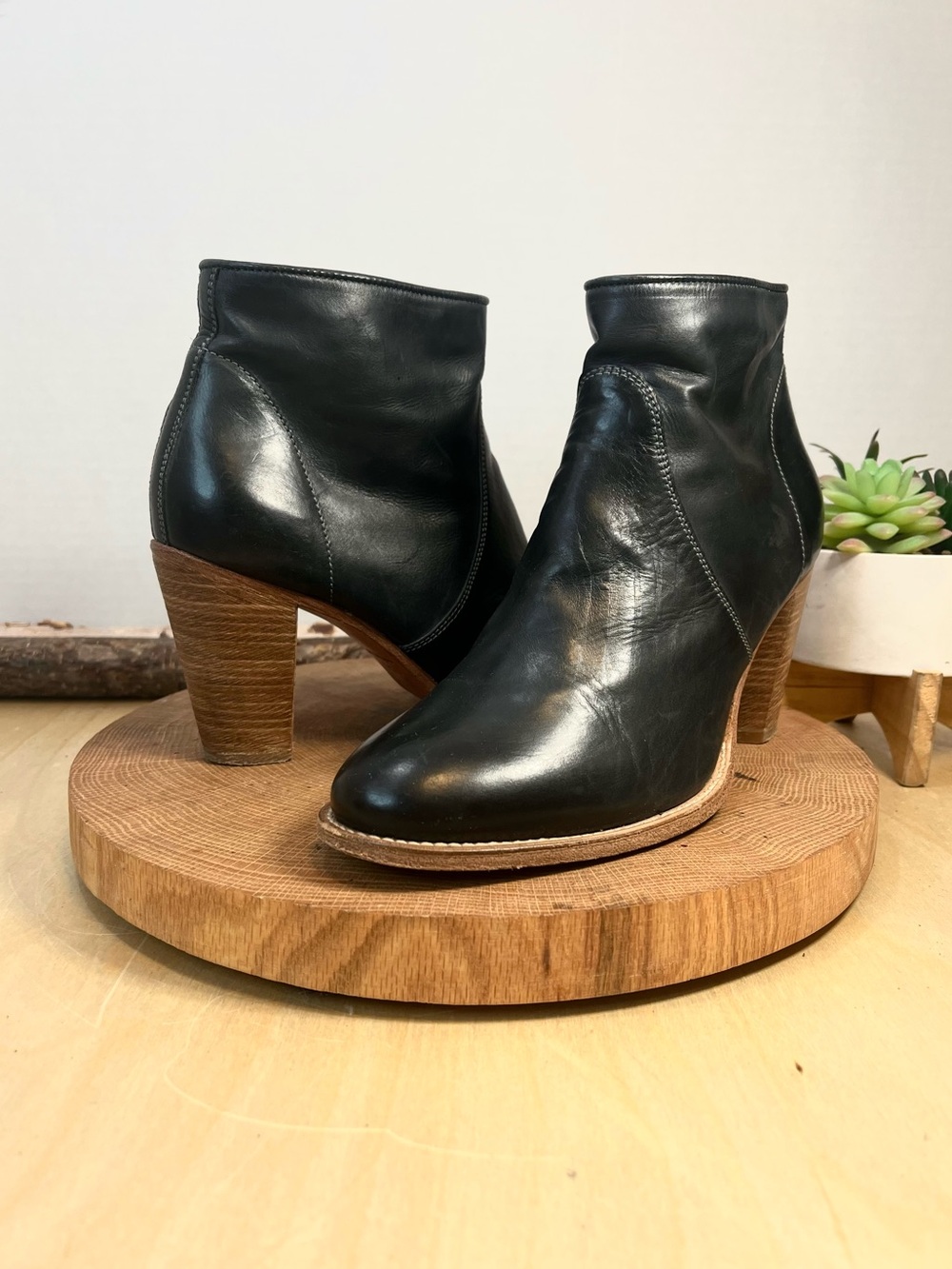 N.D.C heeled boots 39.5 black leather